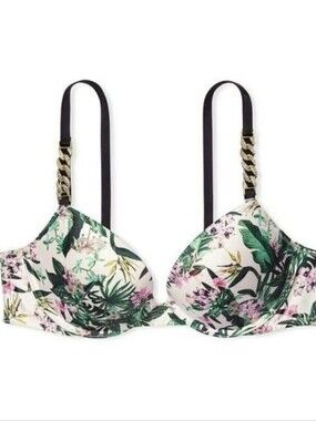 NWT Victoria's Secret Very Sexy Push Up & Bikini Panty Orchid Paradise 30C XS